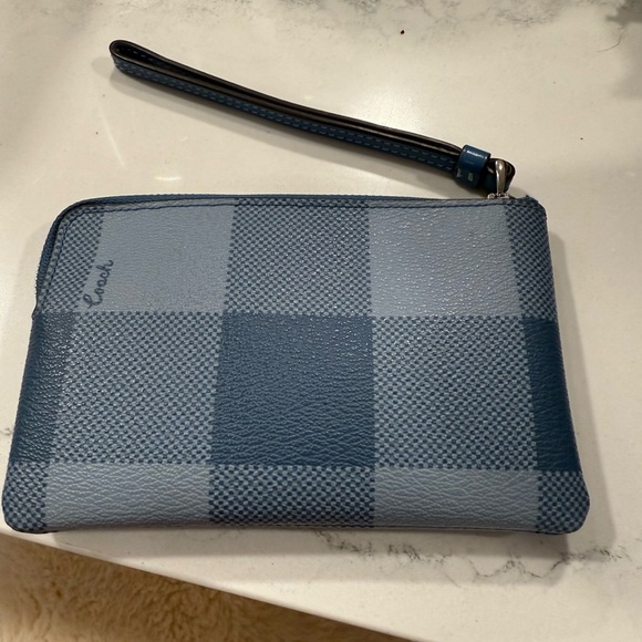 Coach Blue Buffalo Check Satchel + Matching Wristlet Set - Picture 6 of 6